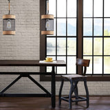 Natural Rope and Metal Mesh Cylinder Pendant B03596570