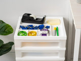 5-Drawer Narrow Plastic Storage Drawer Cart with Organizer Top, White 82784074