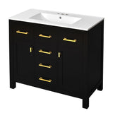 36'' Bathroon Vanity with Ceramic Sink Combo Set,Modern Freestanding Single Bathroom Cabinet with 4 N710P247494B