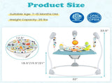 3-Level Height Adjustable Baby Bouncer with Multiple Play Toys, Stable Metal Frame Jumper - Blue 33947624
