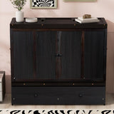 Full Size Murphy Bed with USB Port and a Large Drawer, Espresso N708P205903P