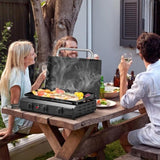 3-Burner Flat Top Gas Griddle Cooking Station with Ceramic Coated Cast Iron Pan, 30,000 BTU Propane 90923579