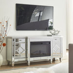 ZUN W 57" X D 15 " X H 25.6" Flash silver combination TV fireplace cabinet 98476903