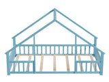 Full Size Floor Bed Triangle Roof Frame and Support Bed Slats, Montessori Kids Playhouse Bed 73003156