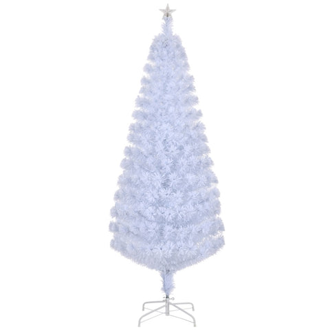 ZUN 6 FT Pre-lit Christmas Tree, Artificial Fiber Optic Christmas Tree with Lighted Top Star and 220 93226894