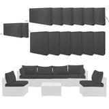 Cushion Covers for 7 Pcs Wicker Rattan Sectional Sofa, 14Pack Cushion Slipcovers Set W2911P286667