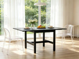 Black Drop Leaf Dining Table, Folding Design, Compact Kitchen Table for Small Spaces 53672795