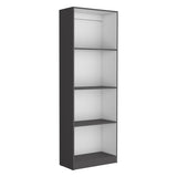 Home Bookcase with 4-Shelf Modern Display Unit for Books and Decor -Matt Gray / White -Office B070137834