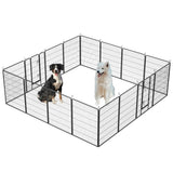 ZUN Dog Playpen Outdoor, 16 Panels Dog Pen 40" Height Dog Fence Exercise Pen with Doors for W1422112801