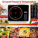 3500W Electric Single Burner Cooktop 110V - Rapid Heating Hot Plate with 4 Preset Modes 11568545