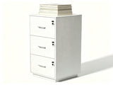 () 3-Drawer P2 Particleboard Melamine Wood Filing Cabinet with Embossed Design 55943648