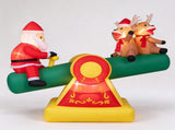 6.2 FT Animated Christmas Inflatable Santa & Reindeer on Seesaw with LED Lights, Waterproof 39590629