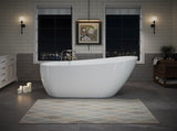 55" Acrylic Freestanding Bathtub, Stylish Deep Soaking Bathtub with Pop-up Drain & Integrated W1920P386218