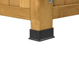 Outdoor Wooden Storage Bench, Large Deck Box with Seating & Armrest, Patio Organizer Loveseat for 55255892