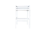 ZUN Twin High Loft Bed, Rubber Wood Loft Bed with Safety Guardrail, built-in desk, ladder,White W504P206979