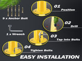 Safety Bollard Post, 36 Inch Height Steel Bollards, 3.5 Inch Diameter Parking Bollard, Yellow Powder 35951393