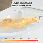 ZUN Luxury Smart Toilet with Dryer and warm water, Elongated Bidet Toilet with Heated Seat, with Remote 32601165