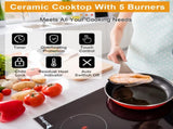 Electric Ceramic Stove! 35in 220v 8600w Rectangular 6-Burner Stove, Glass And Iron Spray-Coated 97408266