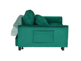 55 "green velvet sofa, elegant with convenient pockets, clever interpretation of the three-in-one W3371P315005