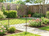 4 Pack 11.5' L x 43" H Curved Vines Steel Garden Fence Panels Rust-Resistant Decorative Flower 86010777