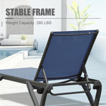 ZUN Outdoor Lounge Chair, Aluminum Plastic Patio Chaise Lounge with Side Table & 5 Position Adjustable W1859P149683