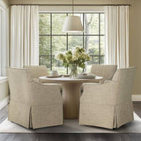 London Upholstered Skirted Dining Arm Chair with Hidden Casters Beige B035P341170