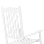 ZUN 68.5*86*115CM Square Wooden Rocking Chair Wavy Backboard White 64145404