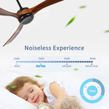 72 Inch wood Ceiling Fan no light with Remote Control, Low Profile Ceiling Fan without W2352P306828