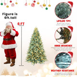 Artificial 6ft Blue green Tint Christmas Tree with 1390 PE/PVC Mixed Branch Tips, 350L warm white 75347961