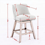 Counter Height Swivel Barstools, 26'' H Seat Height Upholstered Bar Stools Set of 2, Fabric in Wine W1143P237898