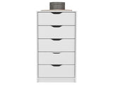 Dresser 42"H, 5 Drawers , Slim Storage Chest of Drawers, White B097133024