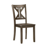 Charcoal Brown Finish 5PC Dining Set Table and 4 Side Chairs X-Back Design Kitchen Dining Furniture B011P170600