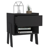 DEPOT E-SHOP Caladium Nightstand, One Drawer, One Open Shelf, Black B097132934