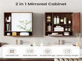 2 in 1 Mirrored Bathroom Wall Cabinet, Space-Saving Medicine Cabinet with Hidden Storage & Shelves 31972657
