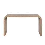 ZUN Natural Console Table, 59in Entryway Table, Curved Waterfall-style Table,Console table with W2729P263652