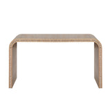 ZUN Natural Console Table, 59in Entryway Table, Curved Waterfall-style Table,Console table with W2729P263652