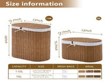 Oval Laundry Hamper with Lid, Handwoven Natural Laundry Hamper 13124070