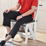 Solid Wood Foldable Ladderchair Dual Purpose Stepladders Step Display Stand Flower Stand W2537P214548