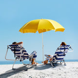 ZUN 63*65*82cm Short Oxford Cloth Silver White Aluminum Tube Bearing 100kg Beach Chair Blue Stripes 50527506