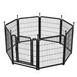 ZUN Dog Playpen 8 Panels 32" Height Heavy Duty Dog Fence Puppy Pen for Large Medium Small Dogs Indoor W578P187933