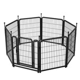 ZUN Dog Playpen 8 Panels 32" Height Heavy Duty Dog Fence Puppy Pen for Large Medium Small Dogs Indoor W578P187933