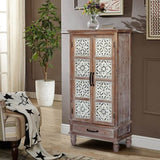 ZUN 55.12'' Tall Tower Storage Cabinet - Rustic Wood Sideboard Pantry Cabinet - Versatile Buffet Cabinet W2295P246674