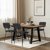 Set of 4 Modern Padded Dining Chairs for Kitchen Bar Office Chair, Black 41140810