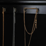 Non Full Mirror Wooden Floor Standing 4-Layer Shelf Jewelry Storage Adjustable Mirror Cabinet *Black 31653593