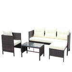 ZUN Outdoor patio Furniture sets 4 piece Conversation set wicker Ratten Sectional Sofa With Seat 86340965