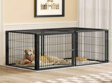 Large Dog Cage 63.7" Dog Kennel for Medium Dogs Puppy Dog Playpen with Top, Pet Cage, Indoor, 93612526