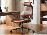 Brown Color Blocking Office Chair with 2D Adjustable Headrest, Ergonomic High-Back Desk Chair 330 61548618