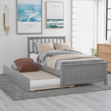 Twin size Platform Bed with Trundle, Gray WF195106AAE