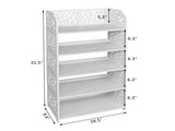Wood-plastic Board Five Tiers Carved Shoe Rack White A 52666556