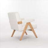 Hengming wooden leg leisure chair with handrails, cushions.uitable for living room, bedroom, study W212P156425